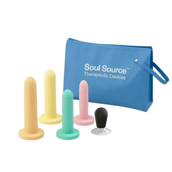 Soul Source Silicone Pelvic Trainers - Medium Set Soul Source medium pelvic trainer set featuring smooth graduated silicone trainers designed for pelvic floor therapy, comfort, and gentle progressive training